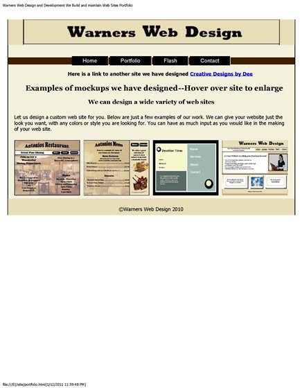 Websites: Warners Web Design Website