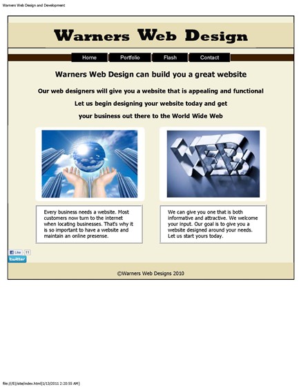 Websites: Warners Web Design Website